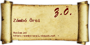 Zámbó Örsi névjegykártya
